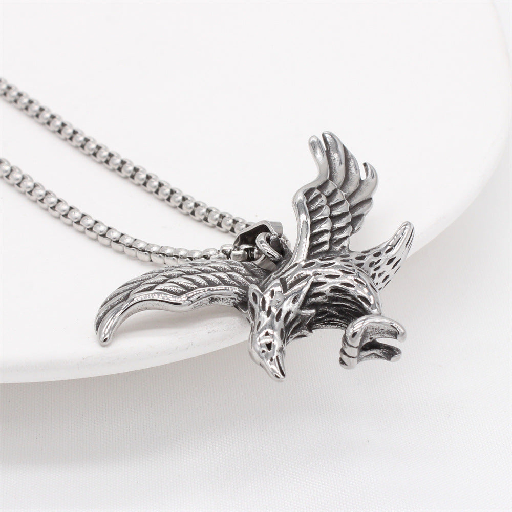 Titanium Steel Pendant For Men And Unisex Iconic Retro Eagle Protection Statement Planderful