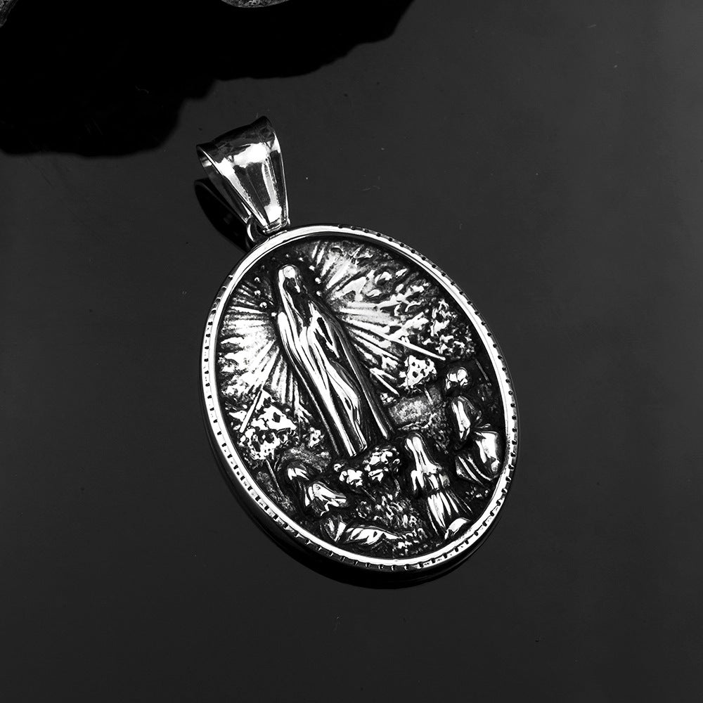 European And American Retro Men's Jewelry Virgin Mary Pendant Necklace