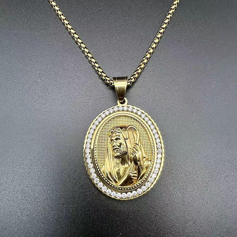 Zircon Necklace – Statement Hip Hop Religious Pendant
