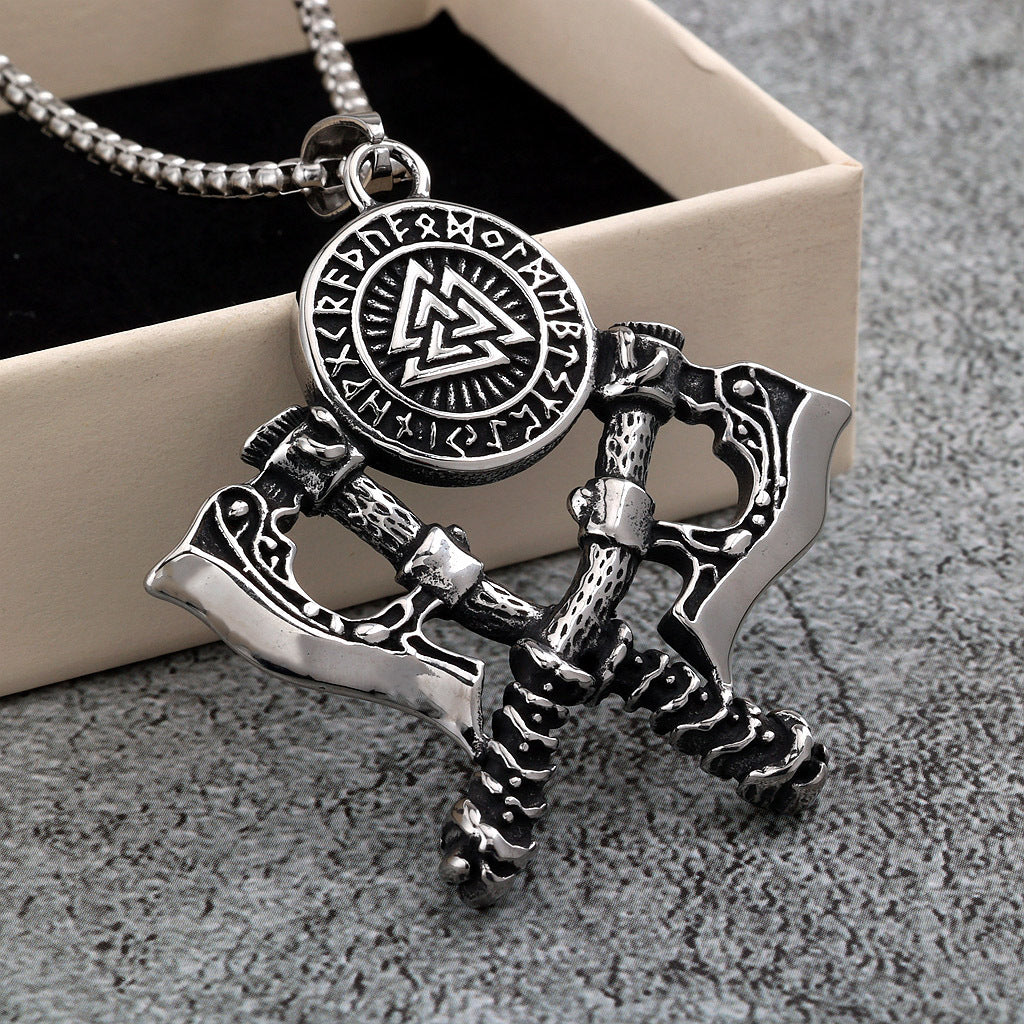 Vintage Viking Stainless Steel Men's Pendant Necklace