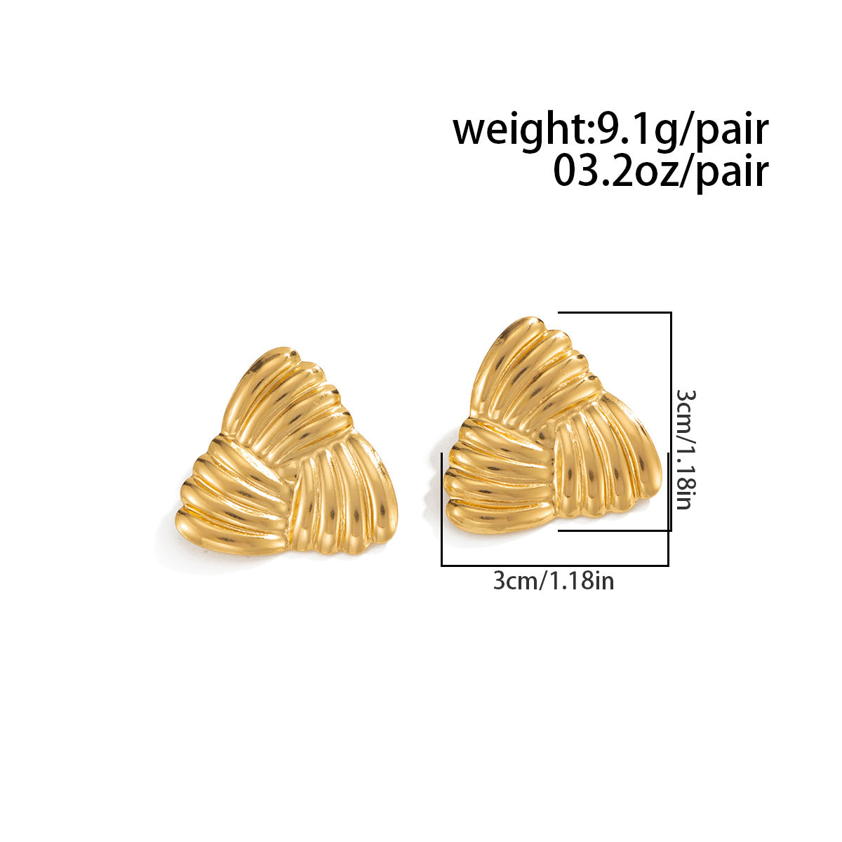 Planderful Stainless Steel Knot Stud Earrings Geometric Texture For Women Statement Vienna Verve
