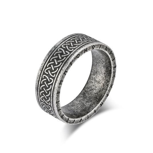 Steel Ring – Vintage Nordic Viking Celtic Knot