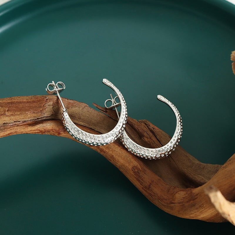 Elegant Titanium Steel Earrings with Irregular Patterns