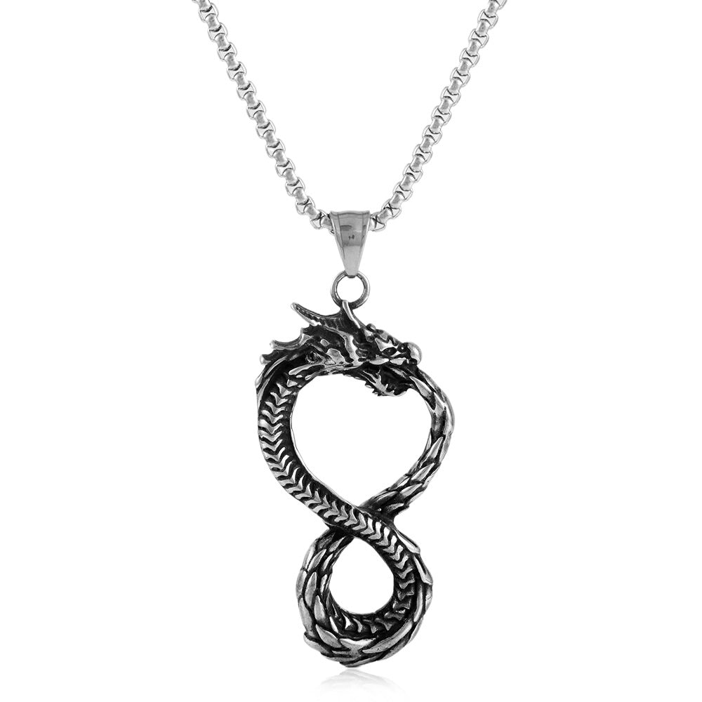 European And American Titanium Steel Dragon Pendant For Men