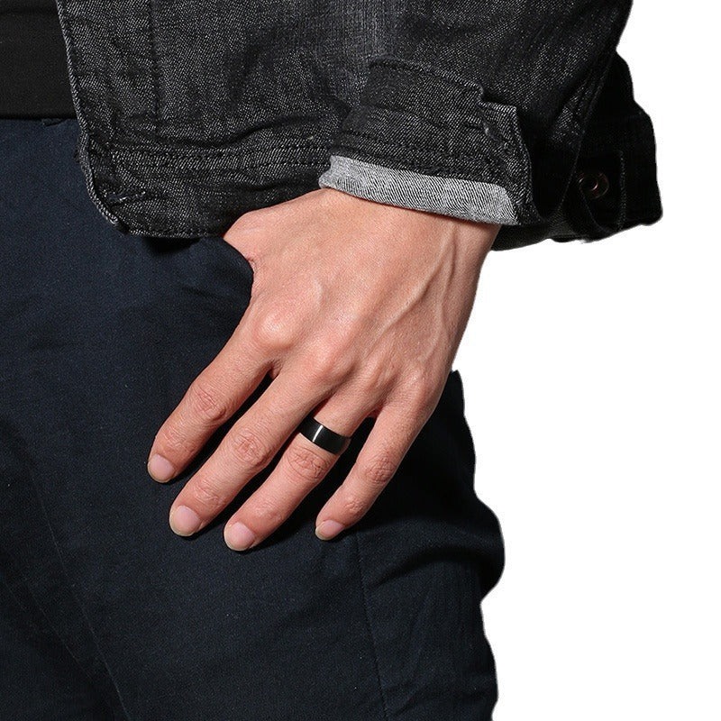 Cross-Border Jewelry Matte Brushed Men's Rings Wholesale