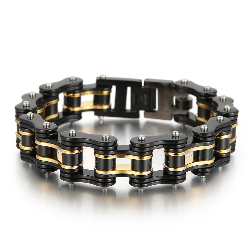 Planderful Men Bicycle Chain Bracelet Street Style Titanium
