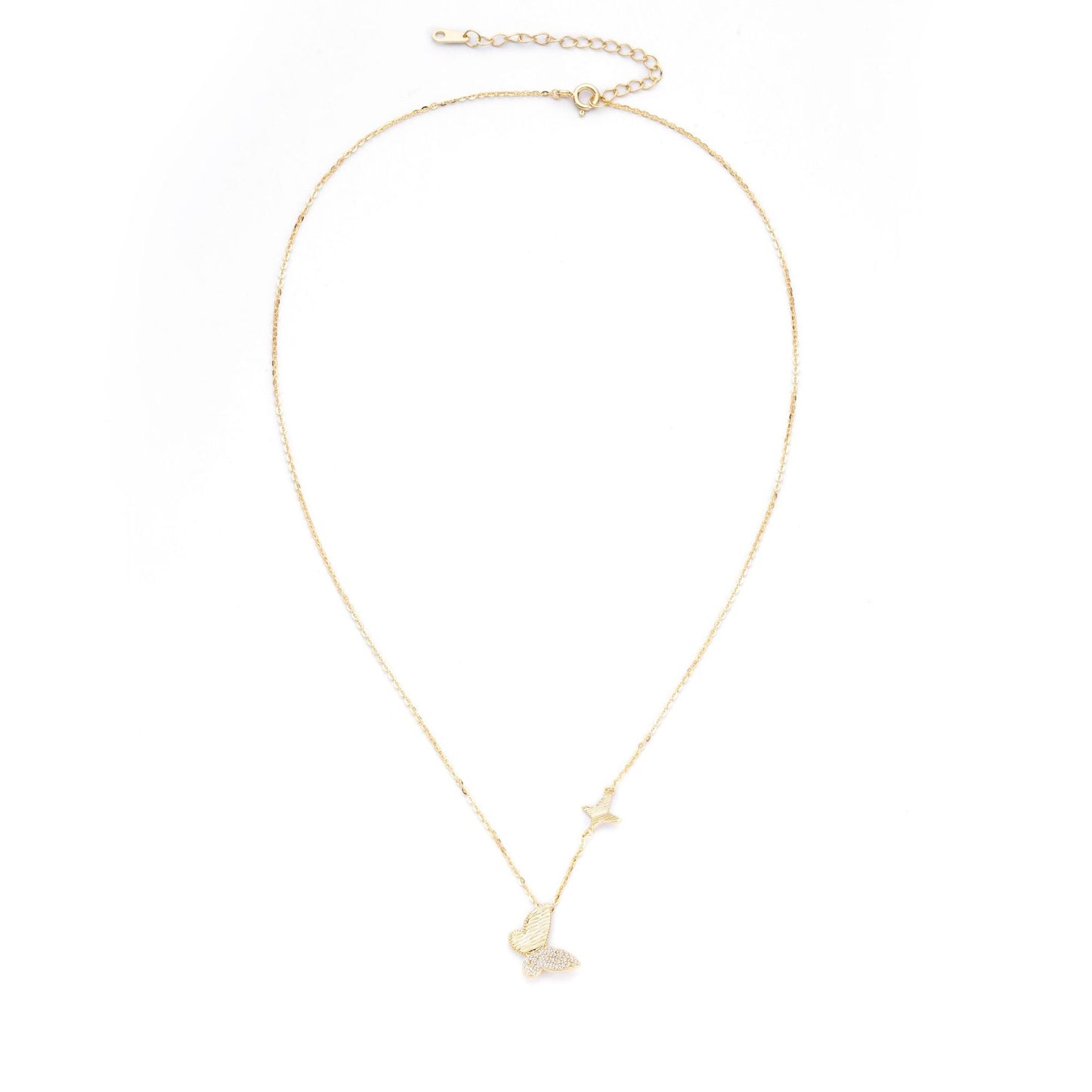 Ins Simple Style 925 Sterling Silver Double Butterfly Necklace Jewelry