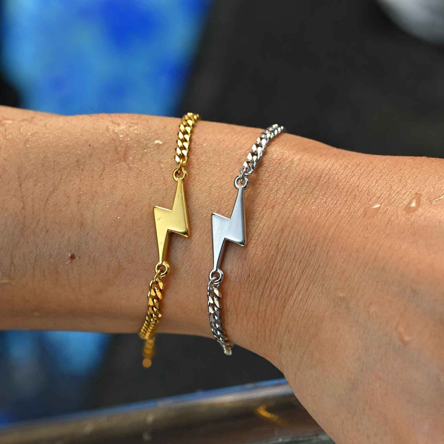 Planderful Stainless Steel Lightning Bracelet For Men Custom