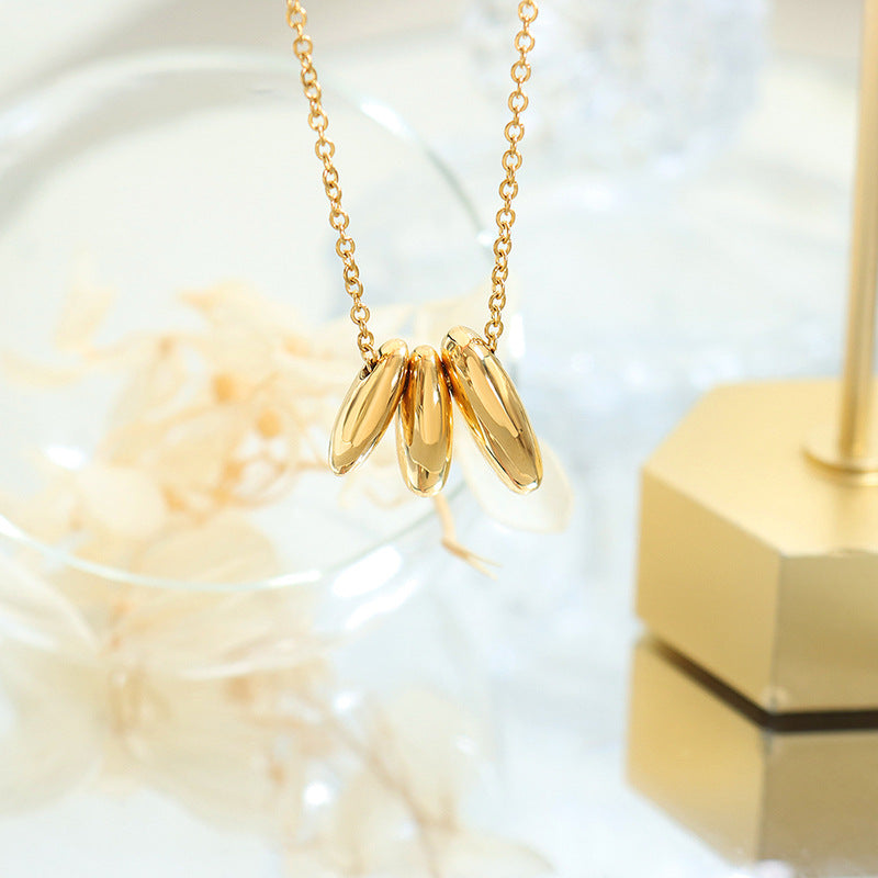 Golden Bean Pendant Necklace - Chic and Elegant Everyday Statement Piece