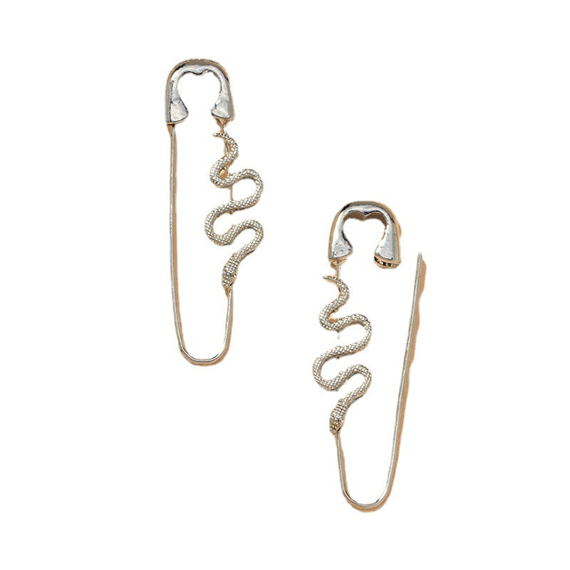 Exaggerated Alloy Snake Earrings - Vienna Verve Collection