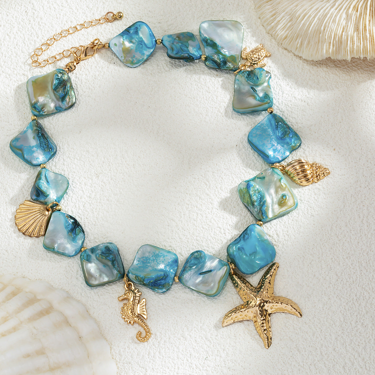Ocean Wind Shell Piece Starfish Necklace Vacation Irregular Necklace