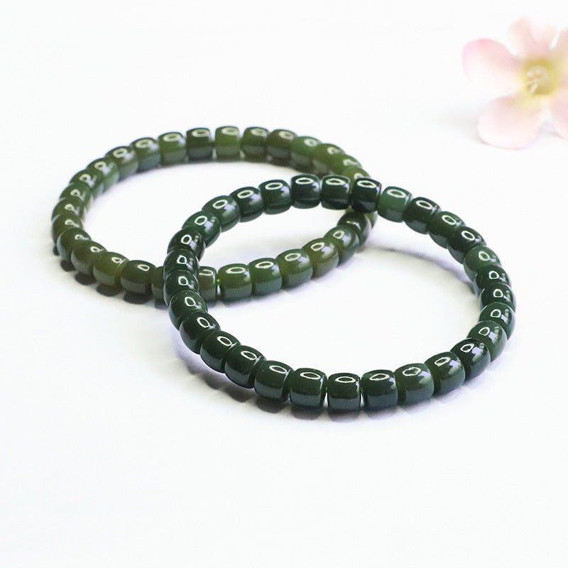 Qingshui Hetian Jade Straight-Cut Bracelet