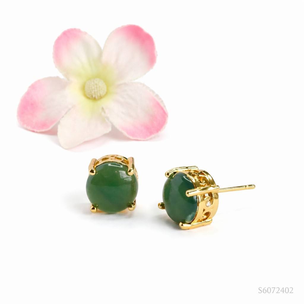 Blue-Water Jadeite Stud Earrings