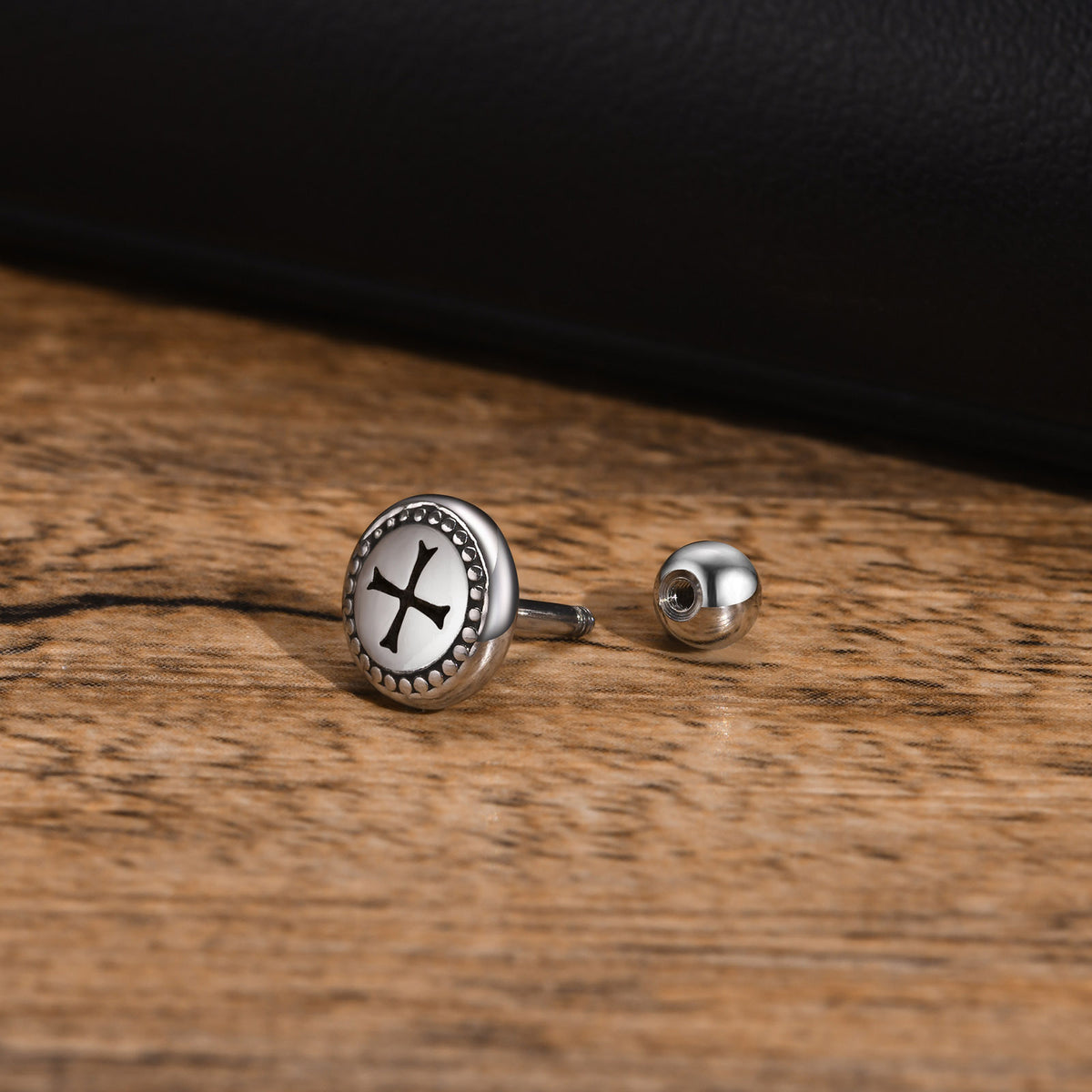 Cross Stainless Steel Earring — Single