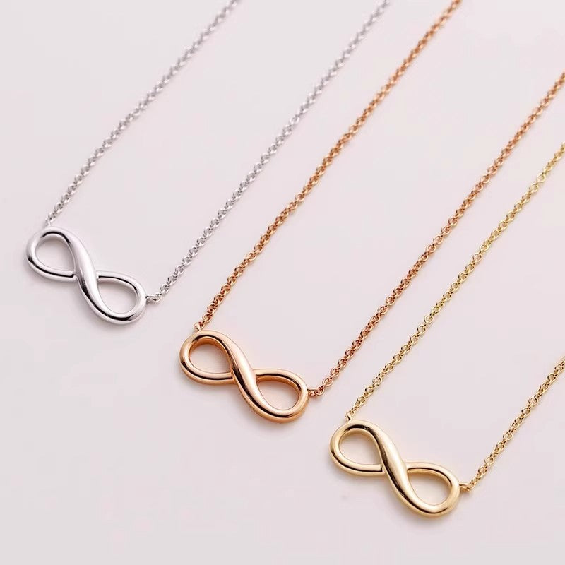 Planderful Jewelry Stainless Steel Necklace Eternal Love Collarbone Chain For Modern Women