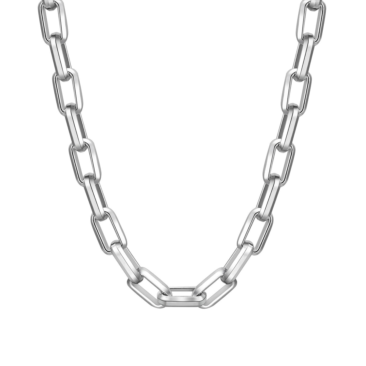 Steel Hip Hop Stainless Steel Rectangle Chain Thick Necklace Men's