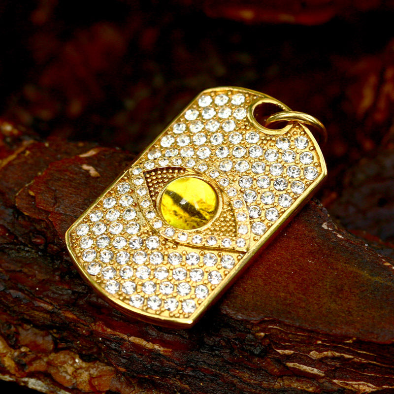 Men's – Hell's Eye Design Gemstone Stainless Steel Pendant Necklace