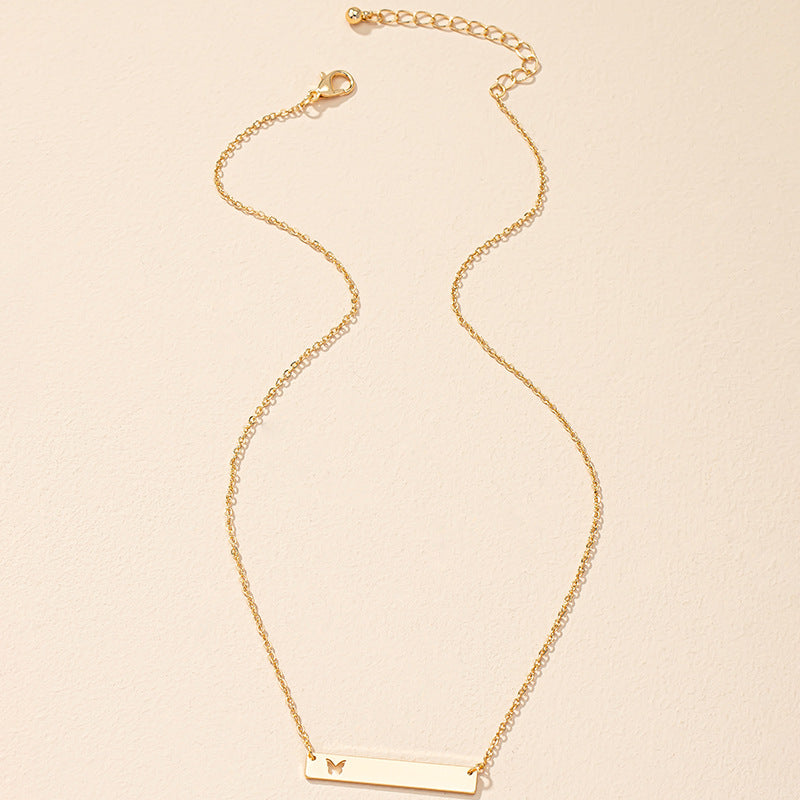 European and American Chic Butterfly Pendant Necklace with Snake Bone Chain