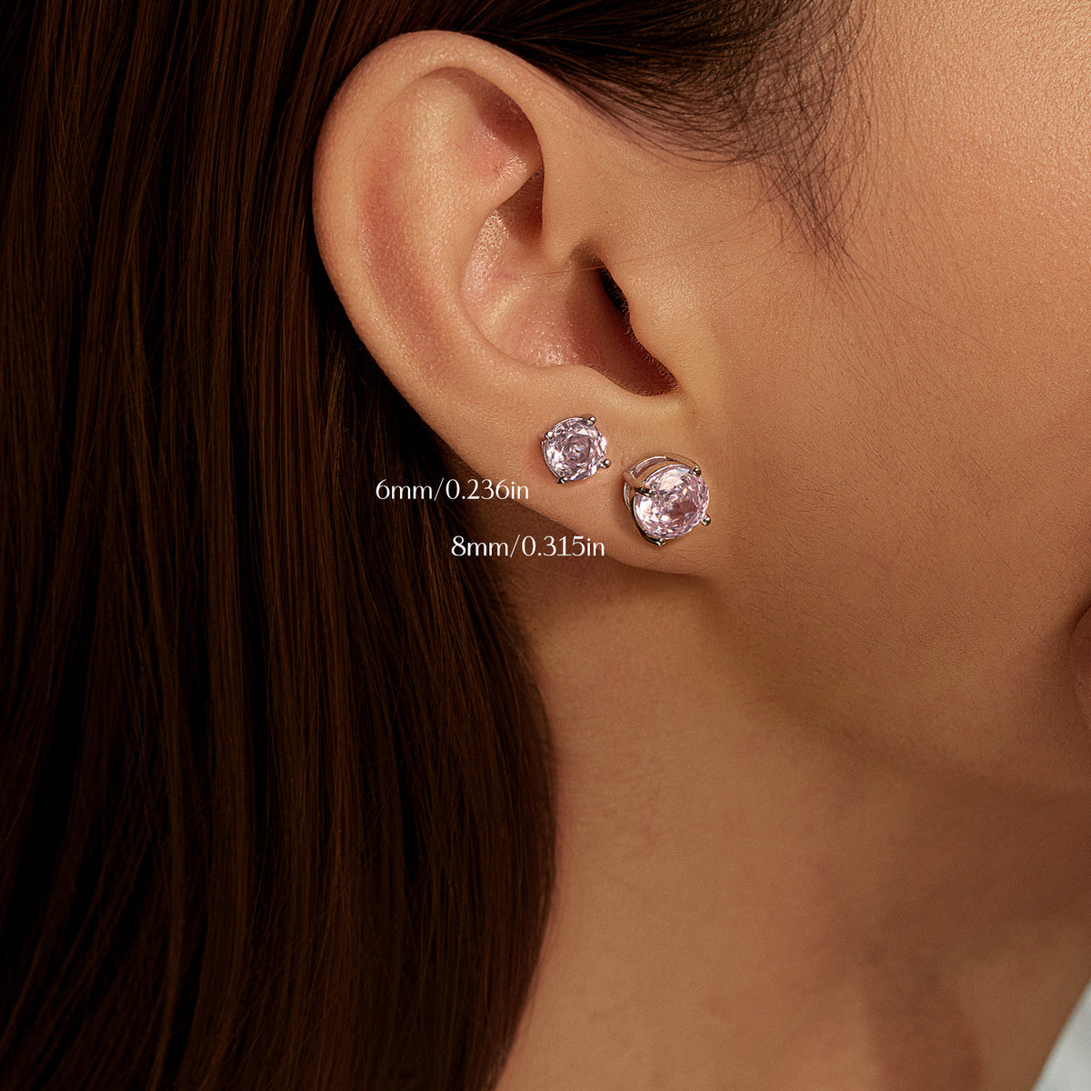 925 Sterling Silver Multicolor Rose-Cut Zircon Cartilage Stud