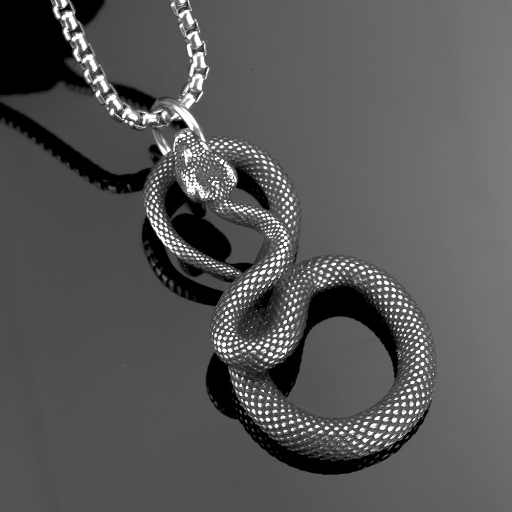 European And American Jewelry Stainless Steel Cobra Pendant Necklace For Men