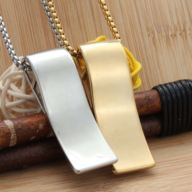 Personalized Vintage Titanium Steel Whistle Pendant Necklace for Men - Trendy Punk Style