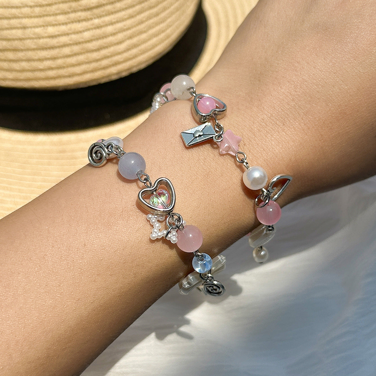 Planderful Vienna Verve Bracelet For Women Pastoral Bow Tassel Imitation Pearl Star Jewelry