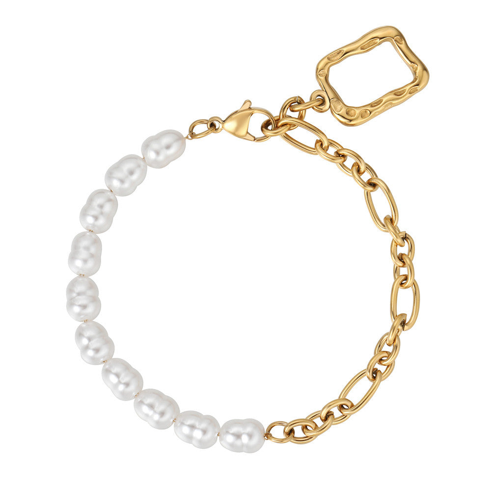 Pearl Bracelet For Women Elegant Steel Base Niche Jewelry Planderful Everyday Genie