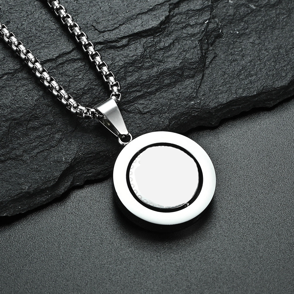 Cross-Border E-Commerce Jewelry Supply Rotatable Round Necklace