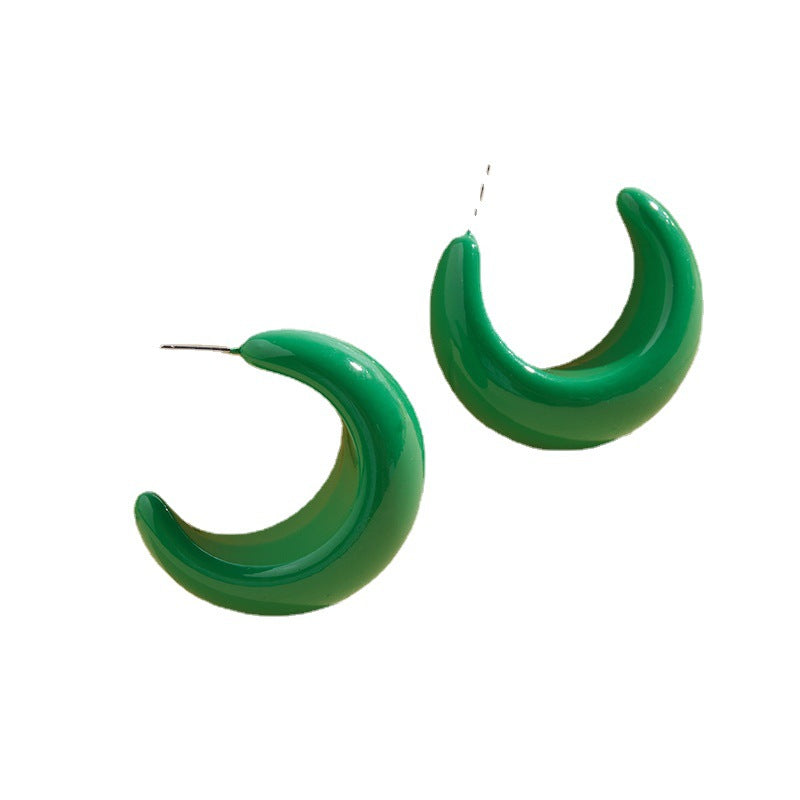 Exaggerated Geometric Earrings with Light Luxury Enamel - Vienna Verve Collection