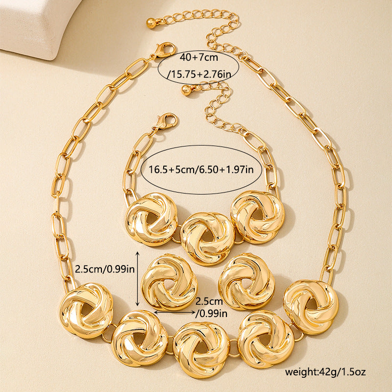 Planderful Vienna Verve Gold Spiral Jewelry Set for Women