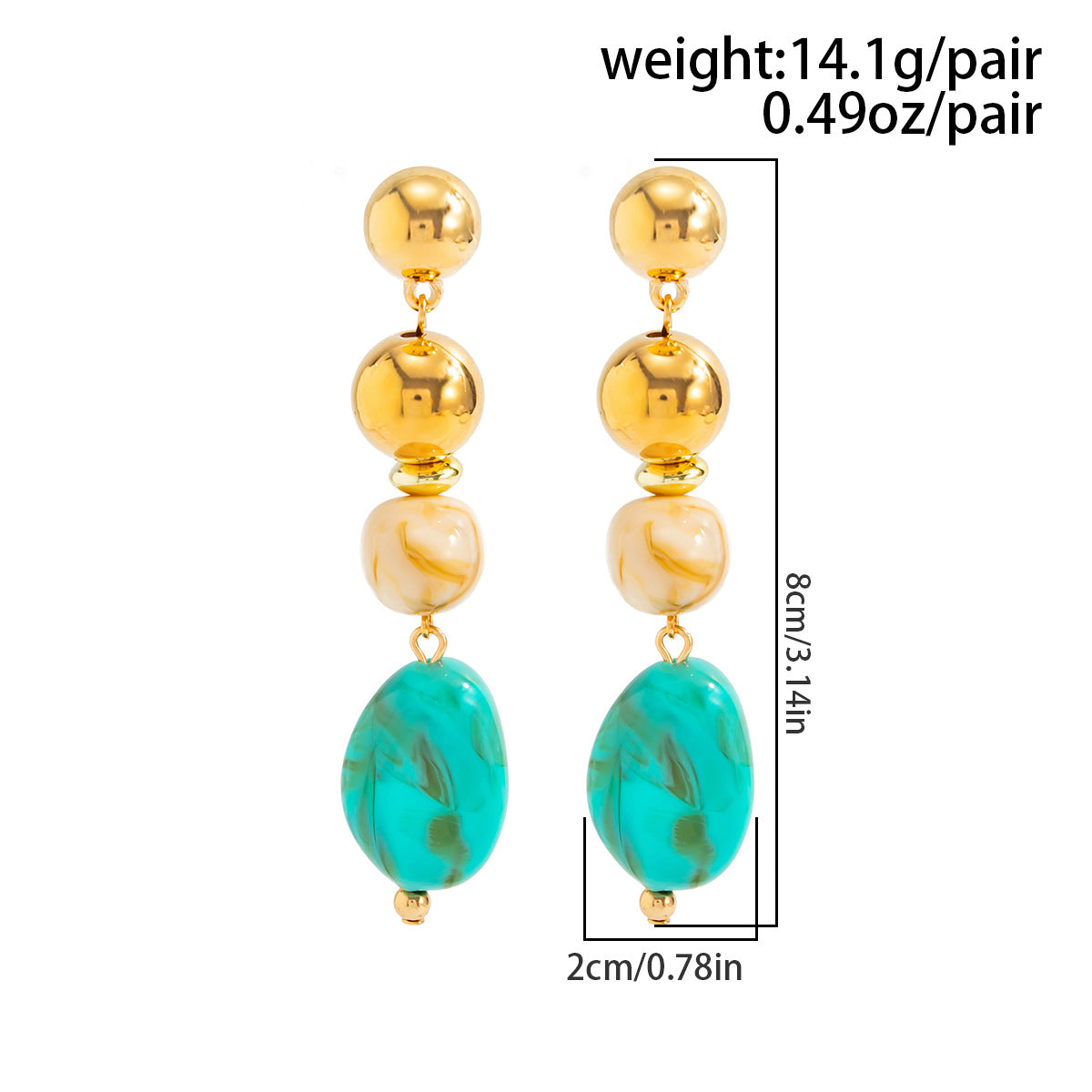 Planderful Vienna Verve Turquoise Fringe Stud Earrings For Women Ethnic Boho Statement Jewelry