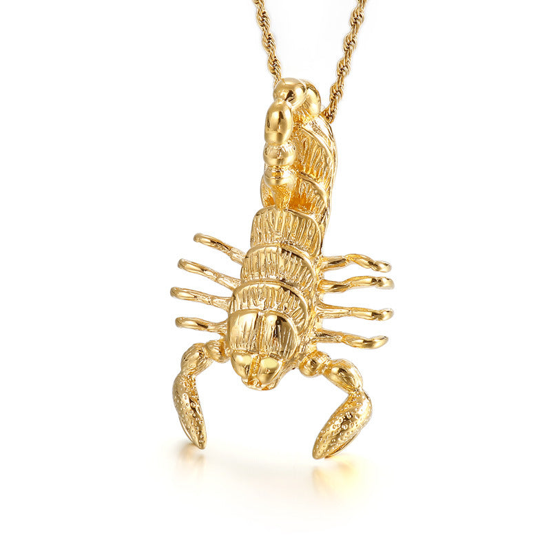 Retro Scorpion Pendant Necklace for Men - Titanium Steel Jewelry Piece