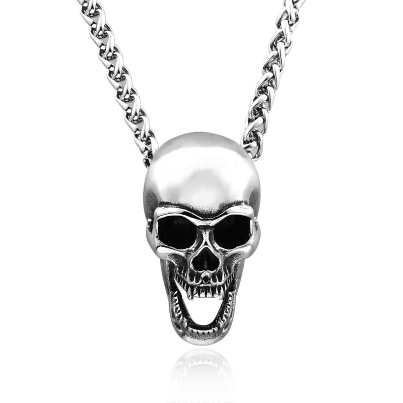 Retro Skull Titanium Steel Pendant & Bottle Opener for Men
