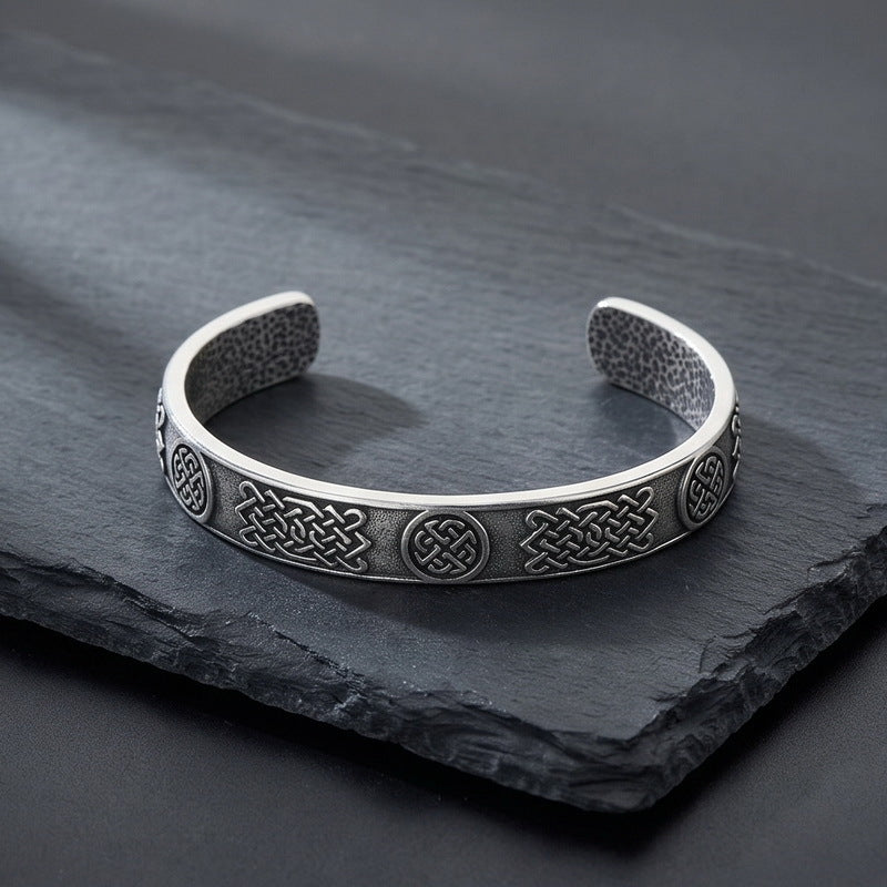 Nordic Viking Rune Rune Thor's Hammer Open Bracelet Celtic Knot Life Tree Stainless