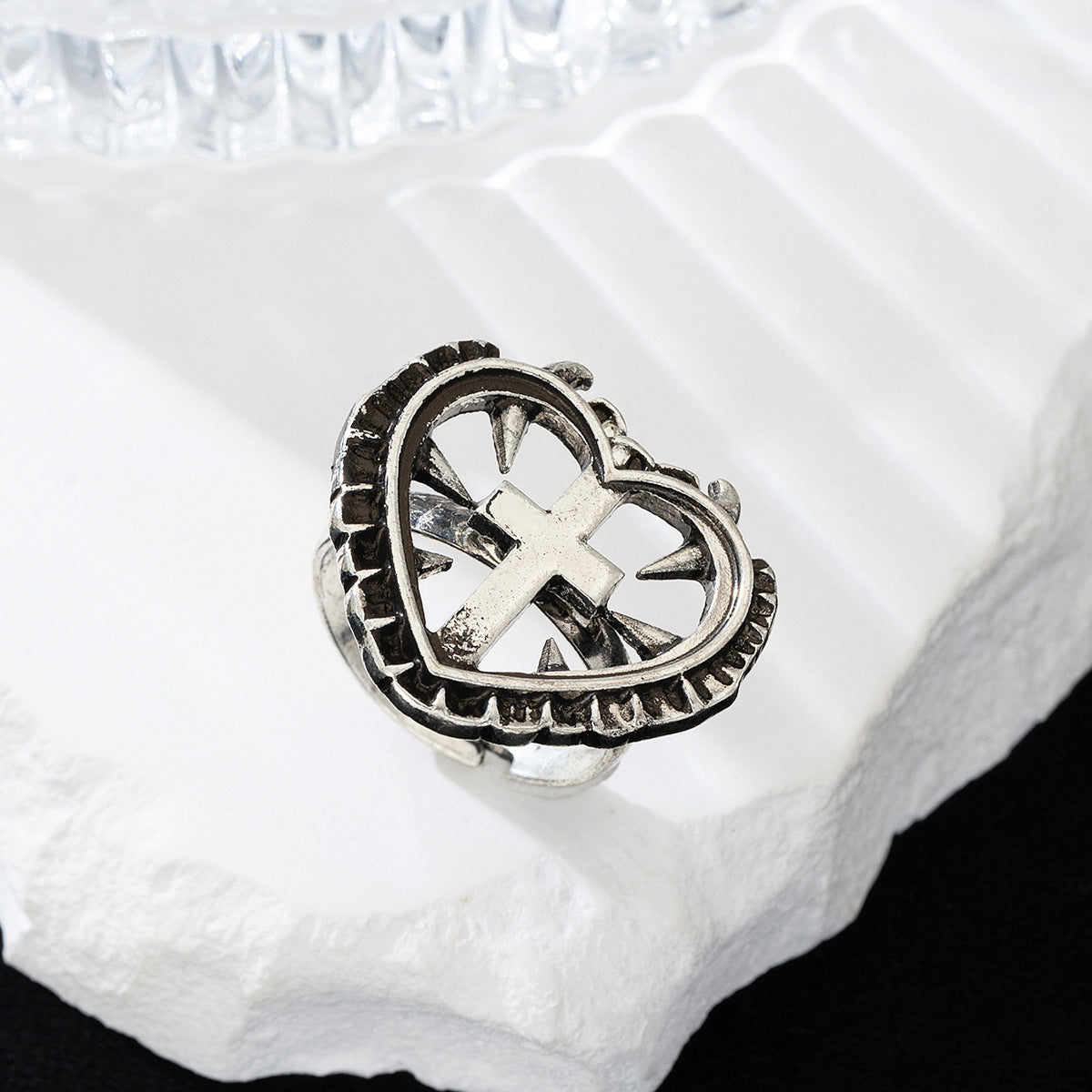 Planderful Vienna Verve Adjustable Metal Love Cross Ring