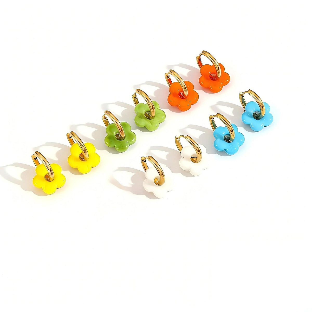 Stainless Steel Floral Earrings