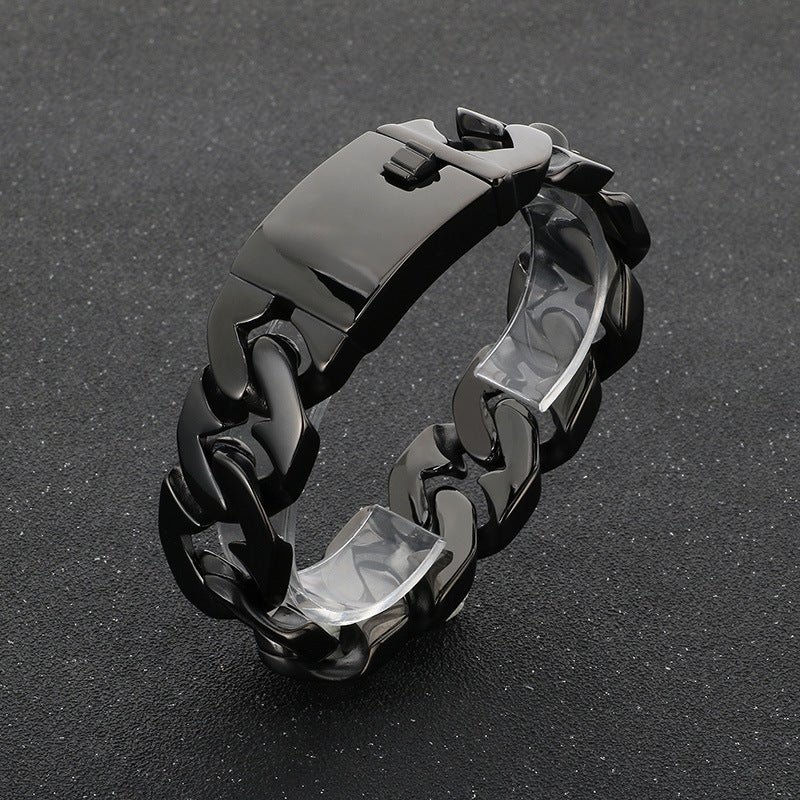 Planderful Cuban Chain Titanium 24mm Mens Bracelet Premium