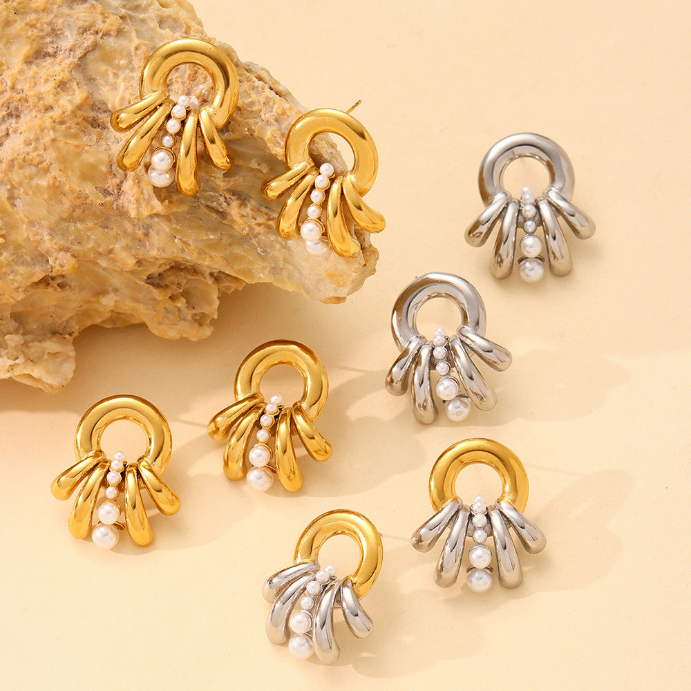 Planderful French Bead Multi Layer Earrings Everyday Luxury