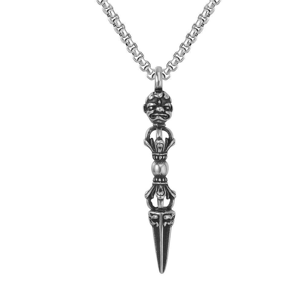 Personalized Vajra Pestle Pendant Titanium Steel Jewelry For Unisex Protection Statement Planderful