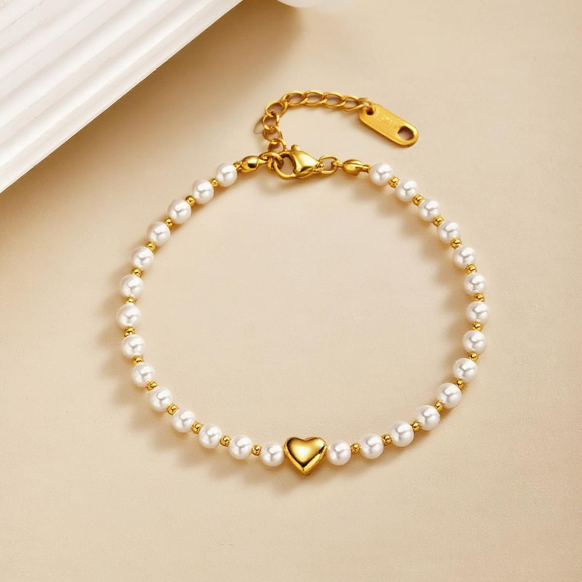Heart Pearl Stainless Steel Bracelet Unisex