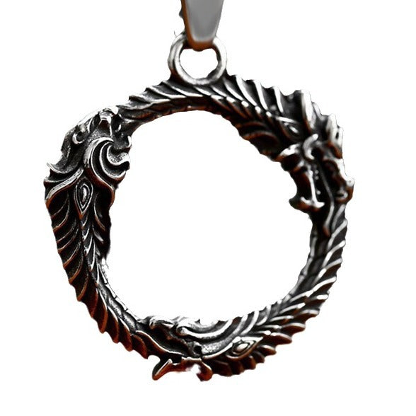 Bold Vintage Titanium Steel Dragon Pendant for Men - Cross-Border Retro Jewelry