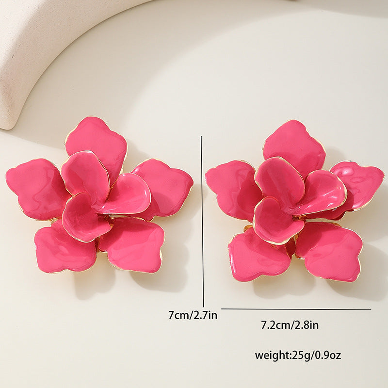 Planderful Vienna Verve Earrings – Exaggerated Multi-Layer Flower Design