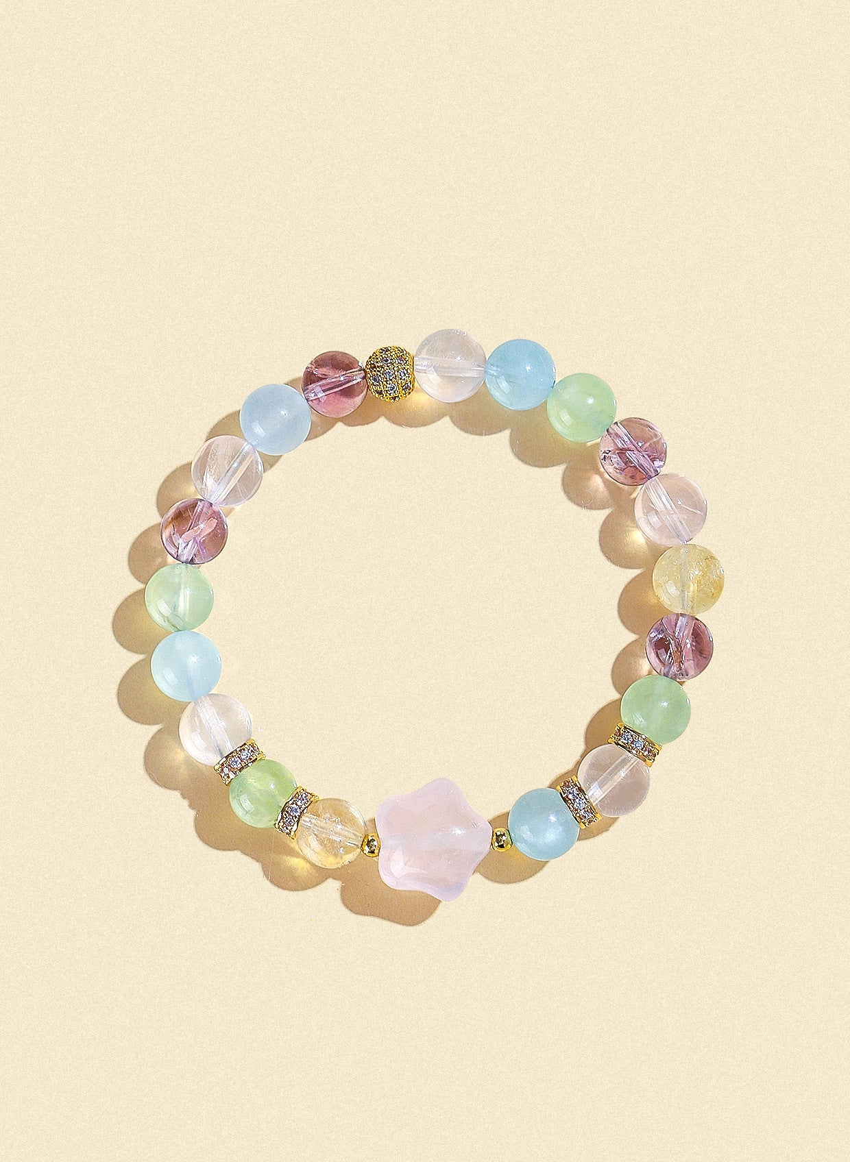 Planderful Duobao Bear Beaded Bracelet – Fresh and Sweet Crystal Elegance