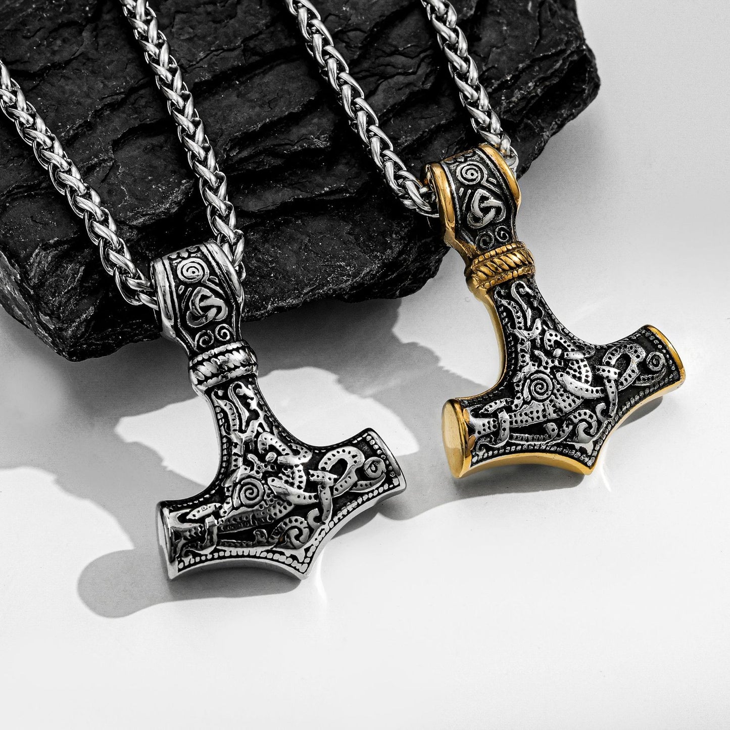 Planderful Nordic Viking Necklace For Men Engraved Steel Pendant Heritage Inspired Durable Style Gift