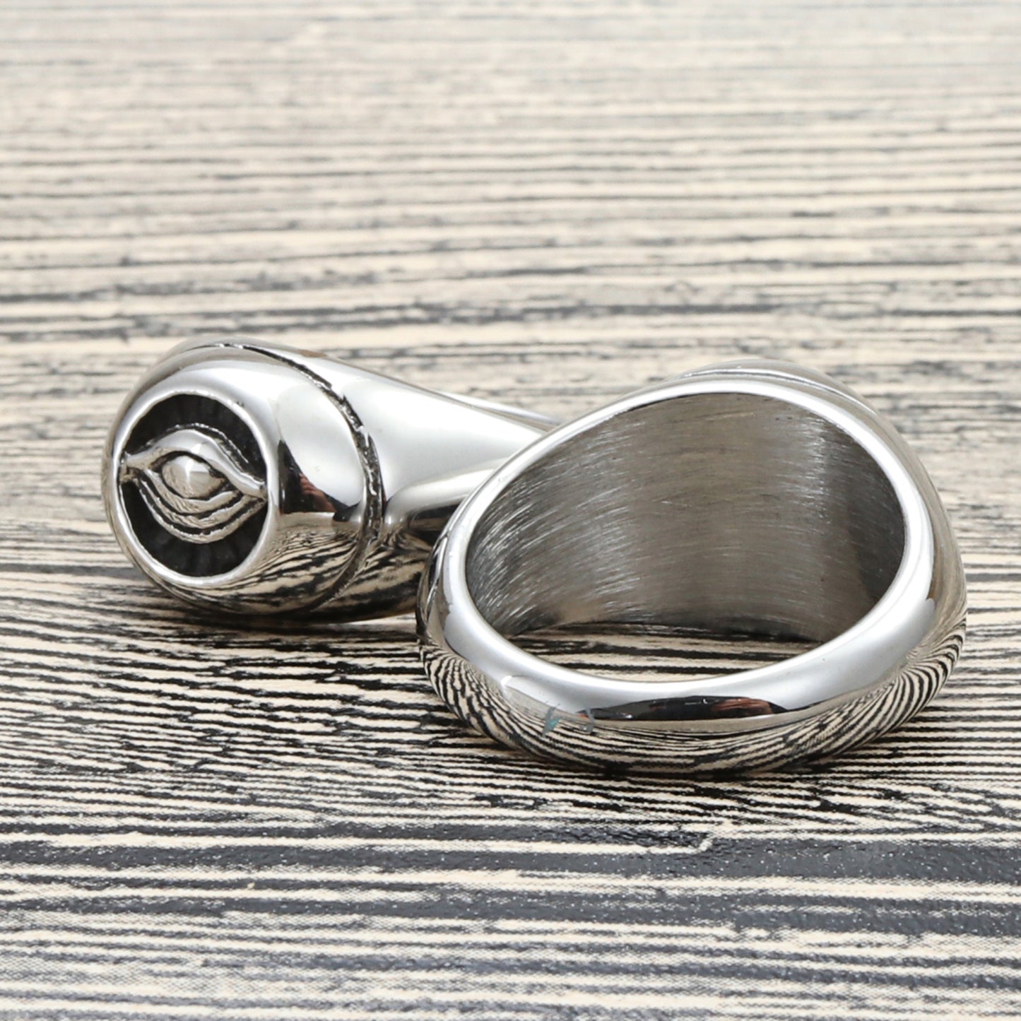 Retro Punk Titanium Steel Eye Ring for Men and Women - Trendy Stainless Steel Design