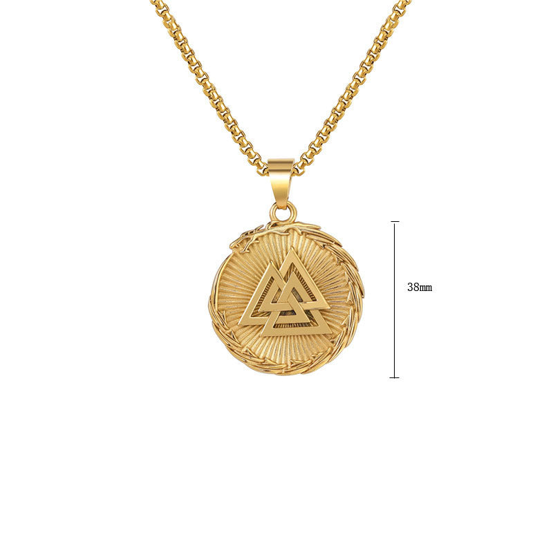 Planderful Nordic Viking Triangular Snake Pendant Titanium Steel Personalised Unisex Protection Necklace