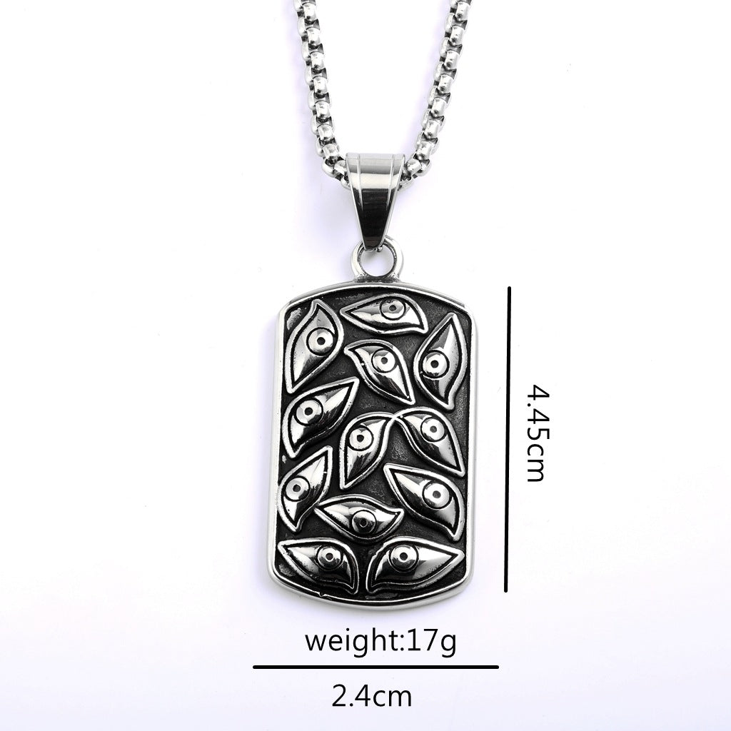 Punk Evil Eye Stainless Steel Pendant Necklace