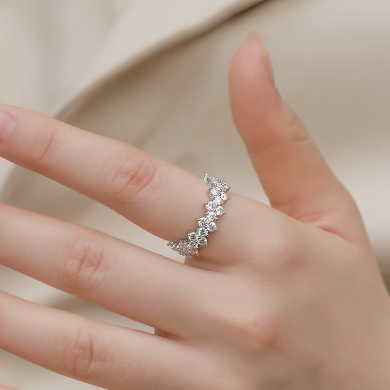Planderful Classic Moissanite Sterling Silver Ring – Style 2