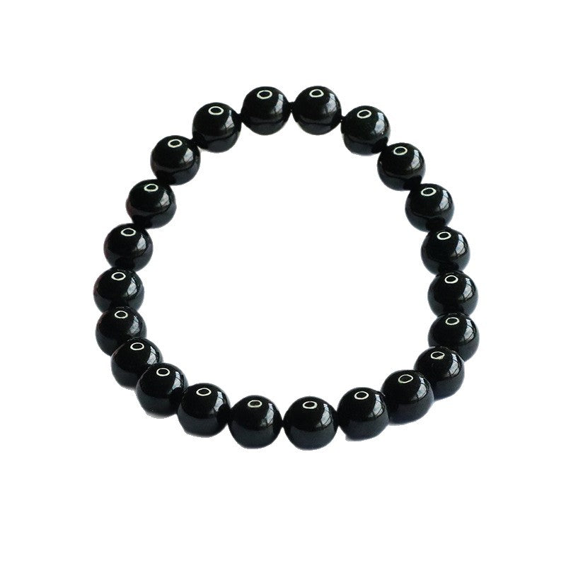 Dark Jadeite Round Bead 6 mm Bracelet
