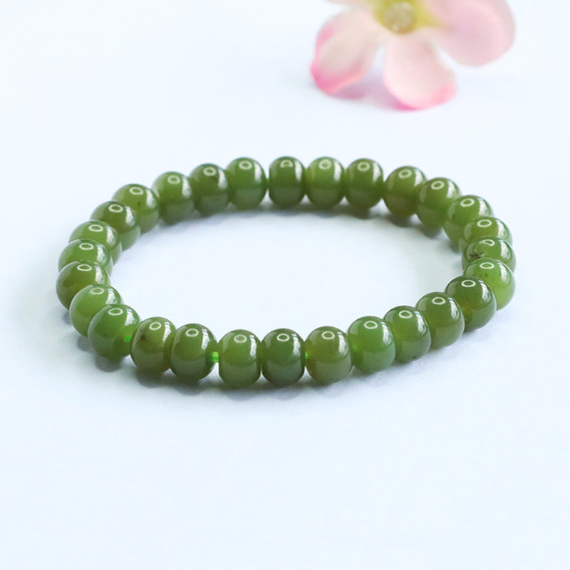 Qingshui Hetian Jade Abacus Bead Bracelet